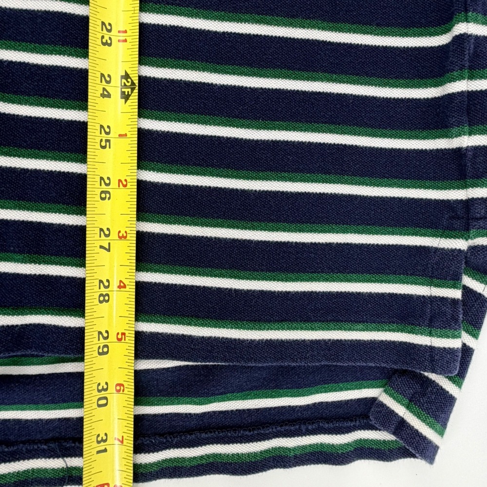 Polo Ralph Lauren Mens XL Striped Polo Shirt Navy Blue Green White Yellow Pony - Picture 6 of 6
